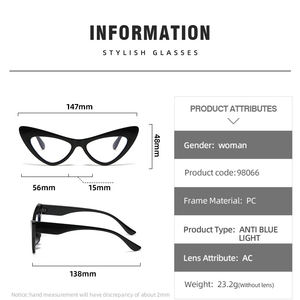 <span class=keywords><strong>Lunettes</strong></span> Tendances 2023 Cat Eye <span class=keywords><strong>Lunettes</strong></span> Optique Bleu Blocage De La Lumière <span class=keywords><strong>Lunettes</strong></span> Multi Disin Ordinateur Et Gaming Eye - Product Image 3