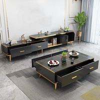 Bon prix, design moderne et populaire, options de couleur, table basse en bois noir et or pour le salon