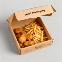Impression numérique Boîte de poulet frit Fast Food Jetable Frites Boîte de burger Boîtes de papier de poulet frit avec logo Emballage rapide