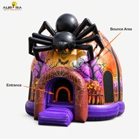 Château gonflable en PVC sur le thème d'Halloween, 4,5x4,5x3m, thème hanté pour locations commerciales de fêtes