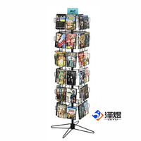 Support de présentation de CD noir à 48 pochettes avec pince porte-étiquette, sur pied, format A4, style tendance, en métal, plexiglas, acier, emballage carton