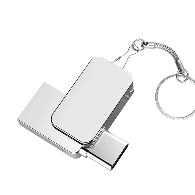 USB-C USB Flash Drive Mini 8GB/16GB/32GB/64GB Dual Memory Stick 2.0 OTG Pendrive with Metal Key for iPhone 15/16 3.0 Pen Drive