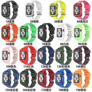 Housse de protection pour pare-chocs avec <span class=keywords><strong>bracelet</strong></span> pour <span class=keywords><strong>Apple</strong></span> <span class=keywords><strong>Watch</strong></span> Series 9 8 7 6 5 Band <span class=keywords><strong>Transparent</strong></span> Sport <span class=keywords><strong>Bracelet</strong></span> en silicone - Product Image 3