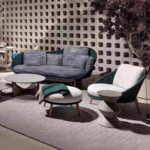 Ensemble <span class=keywords><strong>de</strong></span> canapés modulaires modernes d'extérieur avec coussins à séchage rapide, 7 pièces, en rotin résistant aux UV, pour jardin, balcon, chambre et appartement - Product Image 2
