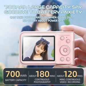 Caméra d'<span class=keywords><strong>action</strong></span> DBS D107 pour étudiants |   Caméra beauté 4K avec zoom 16x, capteur CCD 48MP, écran 2,8 pouces, flash externe, batterie 180 minutes - Product Image 2