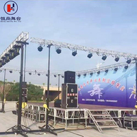 Soporte de elevación portátil plegable de acero para exteriores con manivela, 6M, con puntal vertical y estabilizadores, para altavoces Line Array y escenario