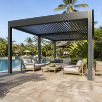 Pergola motorisée à lames orientables Jiake avec toit en aluminium étanche pour projets de terrasses extérieures, de jardins et d'espaces de villégiature