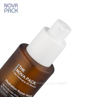 Flacon compte-gouttes en verre ambré givré de 2 oz 60 ml 50 ml, flacon pompe pour sérum capillaire, bouchon beige, flacon rond en verre pour huile faciale