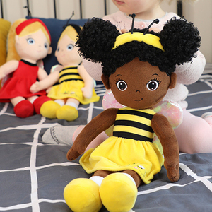 Muñeca de Peluche Personalizada con Alas, Muñeca de Peluche Negra Africana para Bebés y Niños, Regalos, Muñeca de Niña Peluda - Product Image 4
