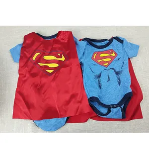 Новые поступления 100% хлопковые полотенца для детей, для мальчиков; Детский комбинезон с короткими рукавами для новорожденных «Супермен», детские комбинезоны