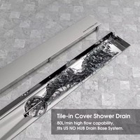 Caniveau de douche linéaire sur mesure en acier inoxydable avec siphon pour salle de bain
