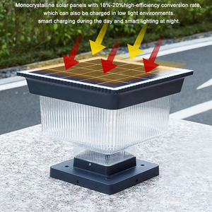 <span class=keywords><strong>Lampe</strong></span> solaire à LED intelligente à commande <span class=keywords><strong>automatique</strong></span> pour poteau de colonne de jardin extérieur à haute conversion, pour <span class=keywords><strong>portail</strong></span> principal - Product Image 3