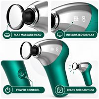 Pistolet de massage sportif chauffant vert avec 6 vitesses, 4 têtes, 3 niveaux de chaleur et indicateur LED pour l'entraînement et la récupération quotidienne