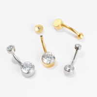JIAXIN ASTM 36 Anneaux de nombril de qualité implantable 14G, bijoux de piercing corporel raffinés pour femmes
