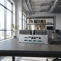 Mini PC industriel sans ventilateur avec processeur Intel I5-520M intégré, 2 ports LAN, 6 ports COM, 6 ports USB, large plage de température, CE RoHS