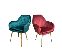 Fauteuil d'appoint moderne en velours pour salon, cuisine et restaurant, mobilier de maison rembourré