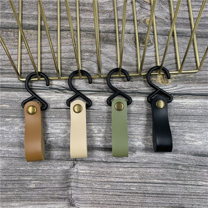 In stock: Outdoor camping leather <b>hooks</b>, portable <b>S</b>-shaped triangular storage rack, clothes rack, pot and pan <b>hooks</b>, keychains. - Product Image 3