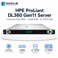 Serveur Cloud Haute Performance HPE DL360 Gen11 1U Intel Xeon 6530 32 cœurs 128 Go DDR5 – Prix Usine