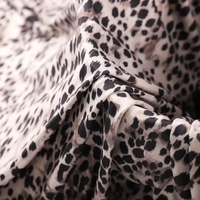 Tela de Punto Elástica con Estampado de Leopardo, 95% Poliéster, 5% Elastano, para Vestidos