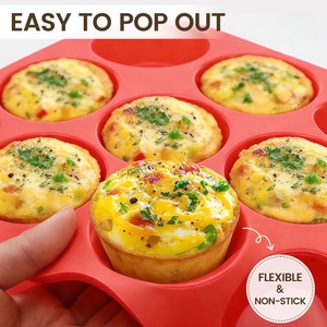 12 Cup <b>Silicone</b> Muffin Pan Non Stick <b>Baking</b> Mold Easy Release Cupcake Tray for Household <b>Baking</b> - Product Image 2
