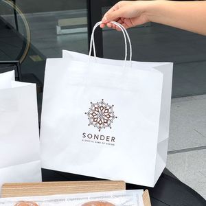 Bolsa de Papel Kraft Reciclable con Logotipo Personalizado para Comida para Llevar de Restaurantes, Ecológica con Laminación para Pizza y Sushi - Product Image 3