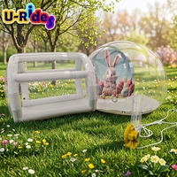 Ballon dôme gonflable bulle ballon maison tente transparente pour enfants fête d'anniversaire événement avec bannière de lapin de pâques
