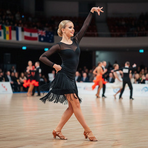 Jupe de <span class=keywords><strong>danse</strong></span> latine avec franges, vêtements d'exercice, costume de <span class=keywords><strong>danse</strong></span> latine, jupe de <span class=keywords><strong>danse</strong></span> <span class=keywords><strong>Jive</strong></span> et Three Steps, noire - Product Image 2