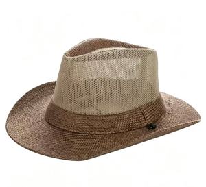Chapeau Fedora en paille creuse à large bord unisexe avec ruban, pour la plage, taille adulte 56-58CM - Product Image 2