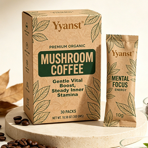 กาแฟเห็ดออร์แกนิคพรีเมียม สูตรเฉพาะสำหรับแบรนด์ส่วนตัว (OEM) ช่วยเพิ่มพลัง บำรุงสมอง เสริมภูมิคุ้มกัน 10 กรัม*30 ซอง - Product Image 6