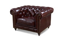 Europäische Art Chesterfield antike Farbe Luxus Leders ofa Einzel couch Farbe klassisch