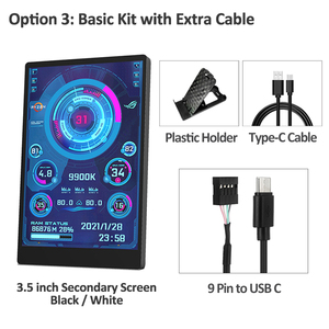 Màn hình máy tính bảng 3.5 inch bán buôn, loại IPS, cổng Type-C, màn hình 3.5 inch, hỗ trợ <span class=keywords><strong>CPU</strong></span>, <span class=keywords><strong>GPU</strong></span>, RAM, màn hình kỹ thuật số USB Type-C cho Win10 11, tặng kèm phần mềm AIDA64 - Product Image 2