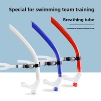 Tuba de plongée en silicone professionnel à fixation frontale pour hommes et femmes adultes - Tube respiratoire pour entraînement de natation et plongée en apnée