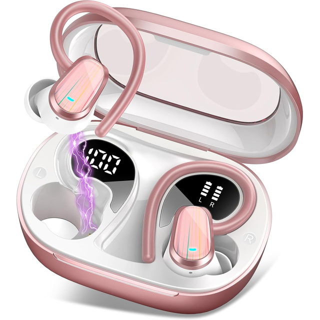 Huien HE-059C Wireless for 5.3 Earbuds 60Hrs Playtime Deep Bass Stereo In-Ear Earhooks LED IPX4 Waterproof Touch Control