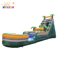 WINSUN Gonflables Tropical Forêt Tropicale Thème Eau Adulte Commercial Extérieur Gonflable Marbre Toboggan Gonflé