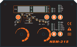 เครื่องเชื่อมอลูมิเนียมแบบพัลส์คู่ NBM-315 รุ่น Professional 380V Heavy Duty สำหรับงานหนัก รองรับการเชื่อม MIG/MAG/MMA พร้อมแกนม้วนลวด 15 กก. สภาพใหม่ 380V Heavy - Product Image 3