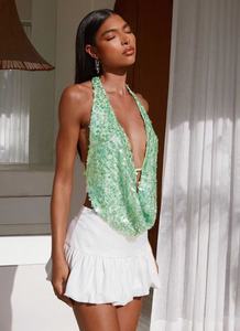 King Mcgreen Star Sexy <strong>Sequins</strong> Women <strong>Top</strong> Tank Halter Deep V-Neck <strong>Backless</strong> Glitter Vest Beach Nightclub Party Y2K Tank Crop <strong>Tops</strong> - Product Image 4