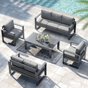Canapé d'extérieur en acier inoxydable imperméable et crème solaire pour hôtel, terrasse, jardin, chambre ensoleillée - Product Image 4
