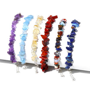 Braccialetto di ametista di ghiaia di <span class=keywords><strong>pietra</strong></span> naturale braccialetti di <span class=keywords><strong>pietra</strong></span> di chip braccialetto di pietre preziose a catena regolabile in acciaio inossidabile per le donne - Product Image 1