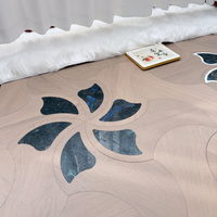 Parquet en bois massif multicouche de luxe avec incrustation de saphir, design artistique pour intérieurs haut de gamme