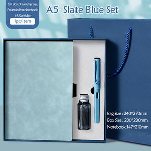 Coffret cadeau de cahier d'affaires en cuir PU soyeux de haute qualité <span class=keywords><strong>stylo</strong></span> plume en papier sans bois avec logo personnalisé - Product Image 3