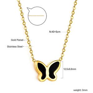 Collar con Colgante de Concha y Lazo, Simple y Bonito, Resistente al Agua, Chapado en Oro de 18K, Acero Inoxidable, para Mujer - Product Image 3