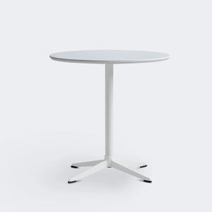 Table de salle à manger moderne blanche en métal aluminium avec cadre tubulaire style panneau en bois pour restaurant loisirs café usage extérieur intérieur - Product Image 1