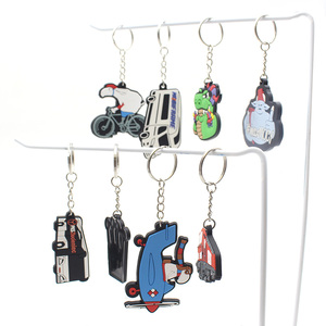 Móc khóa PVC 2D 3D thiết kế logo tùy chỉnh, làm bằng silicon, vòng kim loại, hình hoạt hình phổ biến, chất liệu cao su mềm - Product Image 2