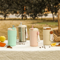 BORGE Thermos en acier inoxydable de 450 ml, tasse à café de voyage avec affichage de la température LED