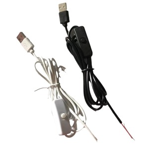 <b>Usb</b> Switch <b>Cable</b> 1A 2 Pin 501 Connector For Night Lights Plant Lights Sunset Lights Black And White 1M Length - Product Image 1