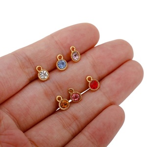 Stainless Steel 12 batu kelahiran jimat berlian imitasi kristal manik-manik liontin untuk Kalung Gelang Anting membuat perhiasan temuan - Product Image 3