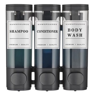 <span class=keywords><strong>Distributeur</strong></span> <span class=keywords><strong>mural</strong></span> écologique à trois têtes <span class=keywords><strong>pour</strong></span> <span class=keywords><strong>savon</strong></span> gel <span class=keywords><strong>douche</strong></span> désinfectant <span class=keywords><strong>pour</strong></span> les mains bouteille hôtel ménage manuel sans pression - Product Image 1