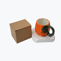 2025 mejor venta creativa 3D porcelana calabaza taza novedad otoño cosecha taza de café para el Día de Acción de Gracias microondas seguro