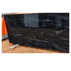 Dalles de granit noir de rivière modernes de luxe, pierre naturelle à motifs élégants, finition polie durable, comptoirs et revêtements de sol en gros - Product Image 3