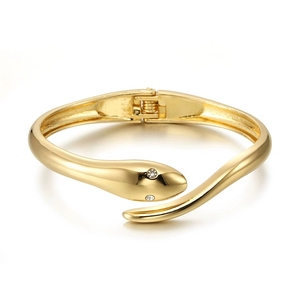 Piccoli bracciali a serpente dei produttori, diamanti a pois placcati in oro, serpenti Golden spirito, NZBR-0007 di gioielli di Design originale - Product Image 1